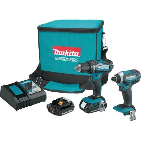 Makita 18 Volt Lxt Lithium Ion Cordless Driver Drill And Impact Driver Combo Kit 2 Tool W 2