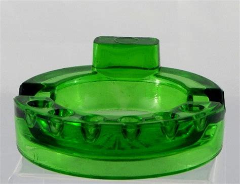 Ashtray Vintage Depression Vaseline Green Glass Pipe Smokers Etsy