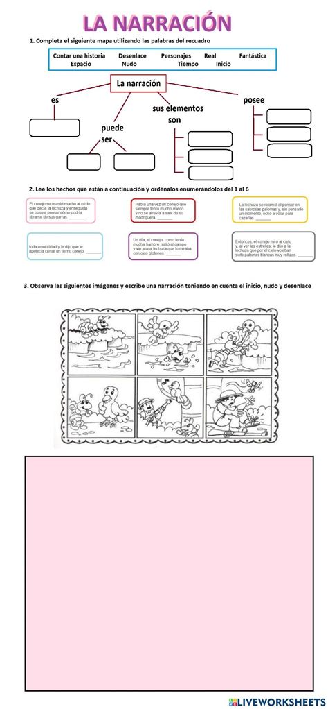 La Narración Interactive Worksheet For Primaria Como Aprenden Los