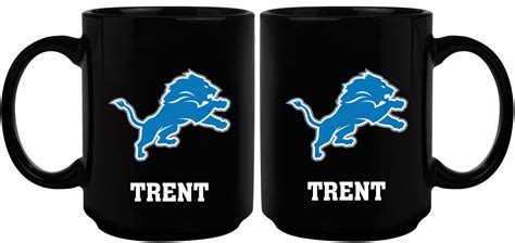 15oz Black Personalized Ceramic Mug | Detriot Lions at $26.49 only from ...