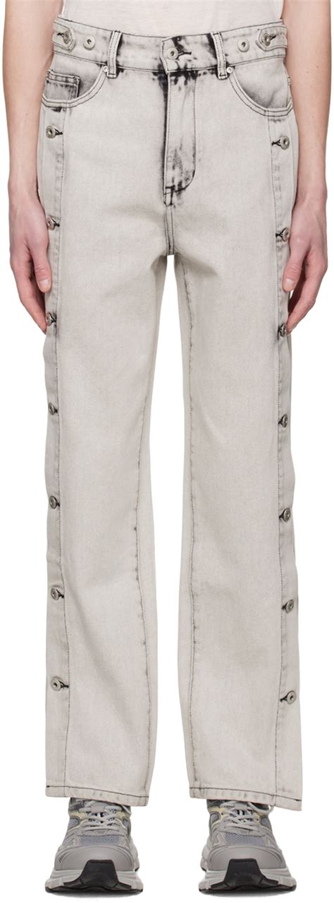 Gray Side Release Jeans By Feng Chen Wang On Sale