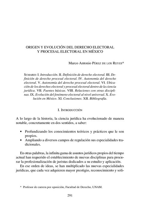 Evolucion DEL Derecho Electoral 291 ORIGEN Y EVOLUCIÓN DEL DERECHO