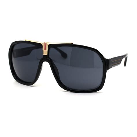 SA106 - Mens Mafia Gangster Oversize Shield Plastic Racer Sunglasses ...