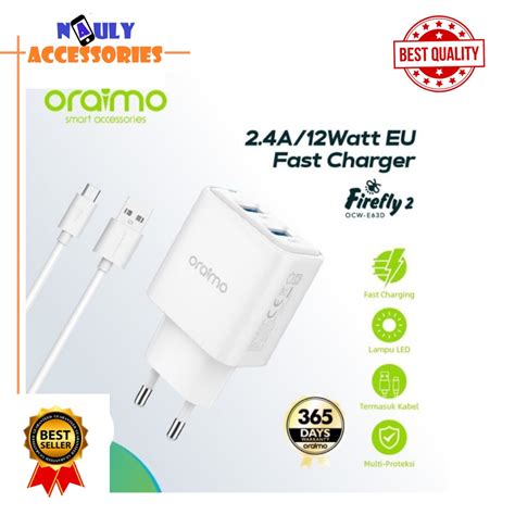 Jual Oraimo Firefly 2 Charger Dual Ports Usb Quick Power Fast Charging