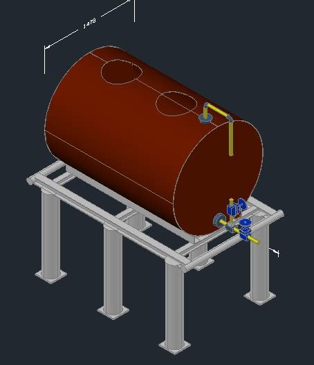 Planos De Tanque Para Combustible D En Dwg Autocad Tanques M Quinas