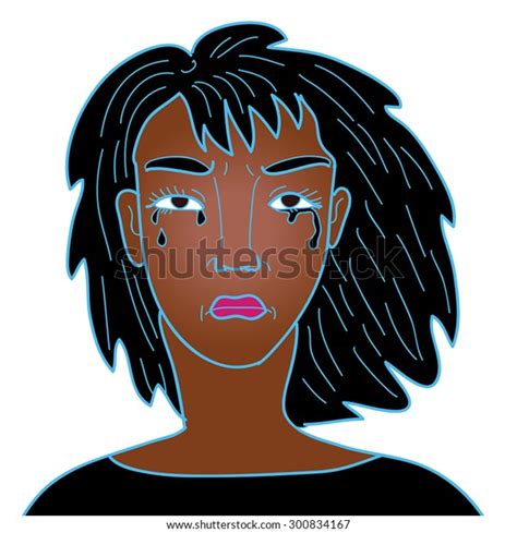 woman crying black tears  young stock vector royalty