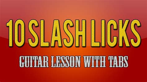 Slash Licks Guitar Lesson With Tabs Youtube