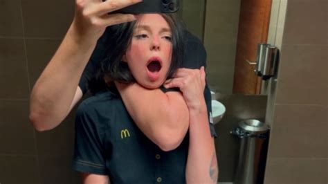 Risky Public Sex In The Toilet Fucked A Mcdonald S Worker Because Of Spilled Soda Eva Soda