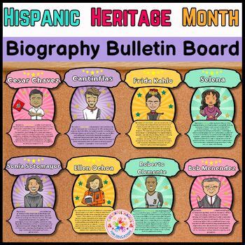 Hispanic Heritage Bulletin Board Biography Posters Famous Leaders Biography