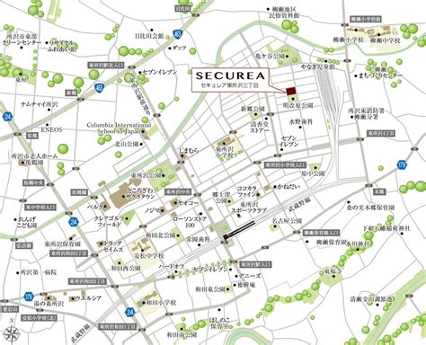 現地案内図｜【公式】セキュレア東所沢三丁目（新築分譲住宅）｜建売・分譲住宅｜ダイワハウス