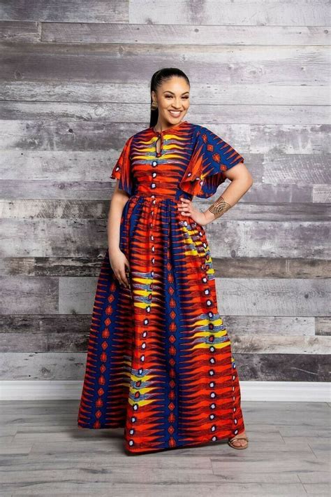 African Print Dashiki Maxi Short Sleeve Dress Plus Size Handmade S Xl