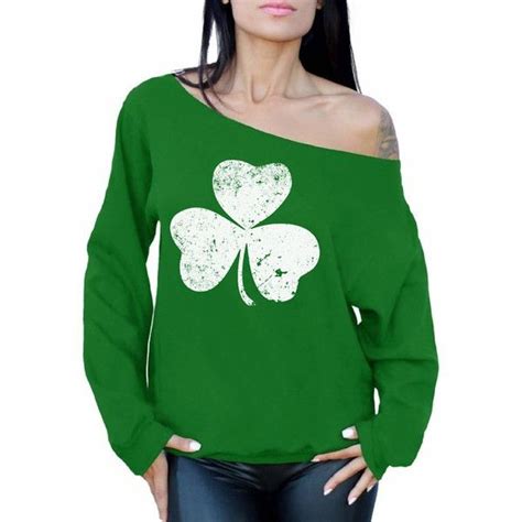 Clover Leaf Sweatshirt For Women Shamrock Green Sweater Off The £18