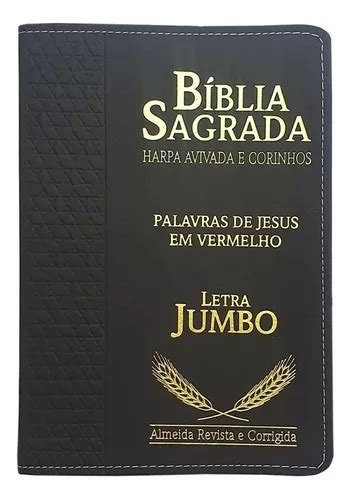 Biblia Jumbo Letra Extra Gigante E Harpa Corrigida Preta Parcelamento