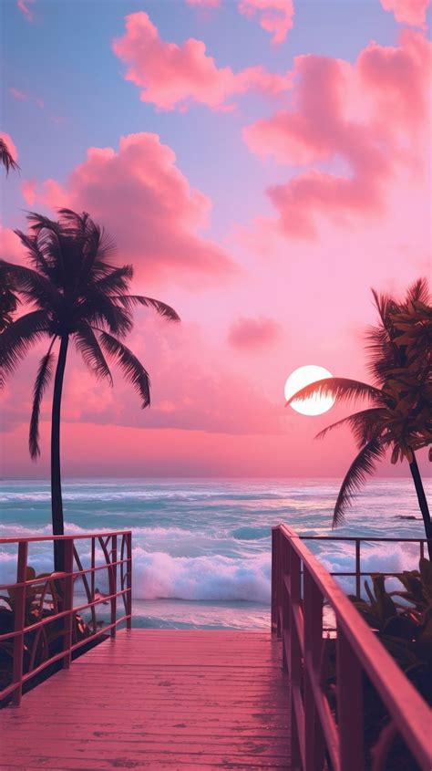 Pink aesthetic beach outdoors horizon | Premium Photo - rawpixel