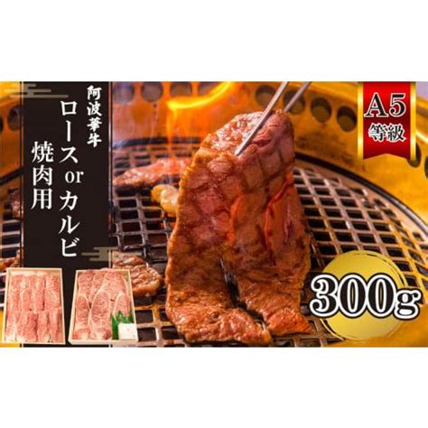 ふるさと納税 徳島県 阿波市 焼肉 牛肉 ロース カルビ 300g A5 黒毛和牛 阿波華牛 贈答 冷凍 【おすすめ 牛肉 肉 和牛 赤身