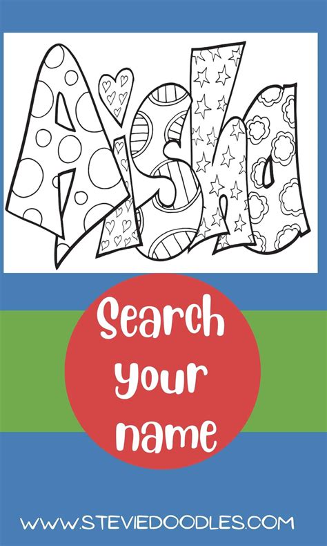 Aisha Free Name Coloring Page — Stevie Doodles