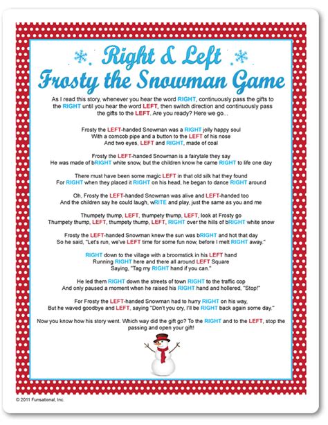 Left Right Printable Christmas Game