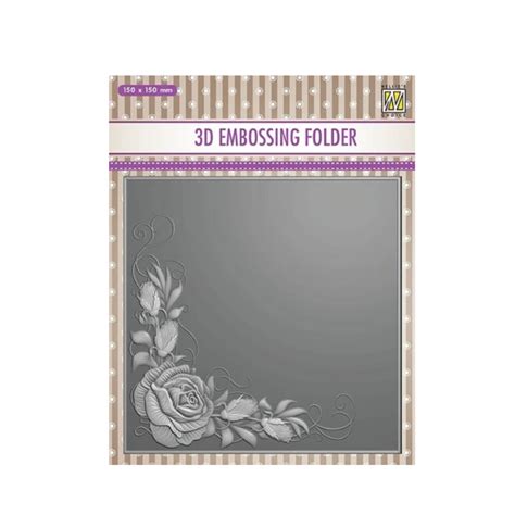 Embossing Folder Rose Corner D Nellie Snellen Craft Folders Etsy