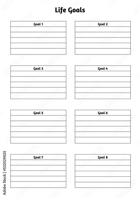 Life Goals,Minimal and simple digital planner template Stock Illustration | Adobe Stock