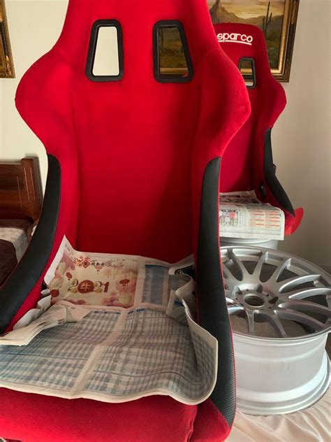 Sparco Seat Racing Full Bucket One Pair Original Red Color Comfort Semi