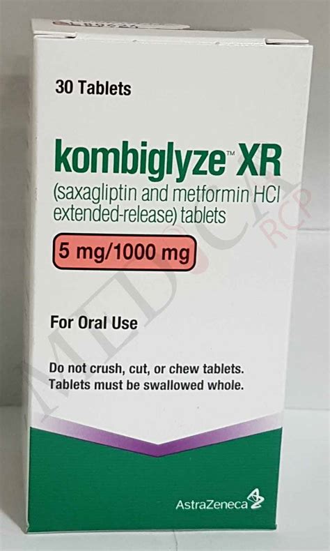 Medica RCP Kombiglyze XR 1000mg 5mg Indications Side Effects