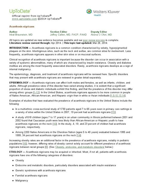 Acanthosis Nigricans | PDF | Diabetes Mellitus Type 2 | Polycystic ...