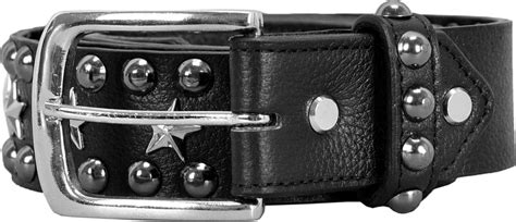 Smart Range Leather Mens Studded Leather Belt Black Punk Rock Gothic