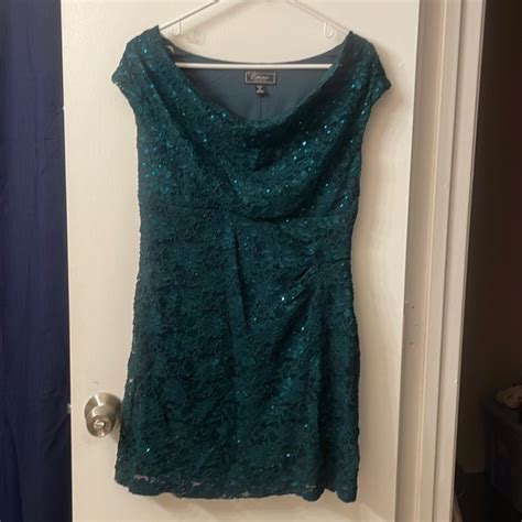 Dress Barn Dresses Emerald Green Sequin Mini Dress Poshmark