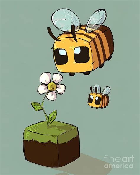 Minecraft Bees Painting by Turner Hall - Pixels