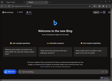 Windows 11s Bing AI Rolls Out For Chrome With Native Dark Mode Safari