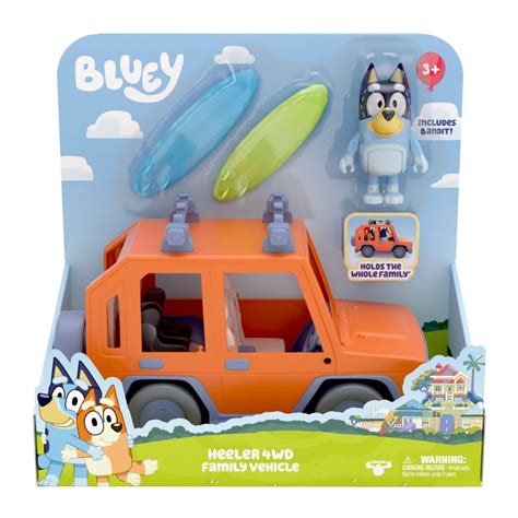 Bluey & Friends Bluey Heeler 4WD Family Vehicle Playset with Bandit ...