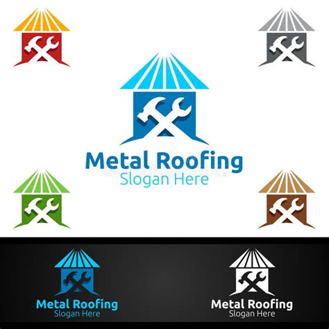 Metal Roofing Logo For Shingles Roof Real Estate Or Handyman