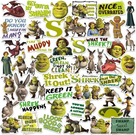 Shrek 50ct Vinyl Large Deluxe Stickers Variety Pack Laptop Water