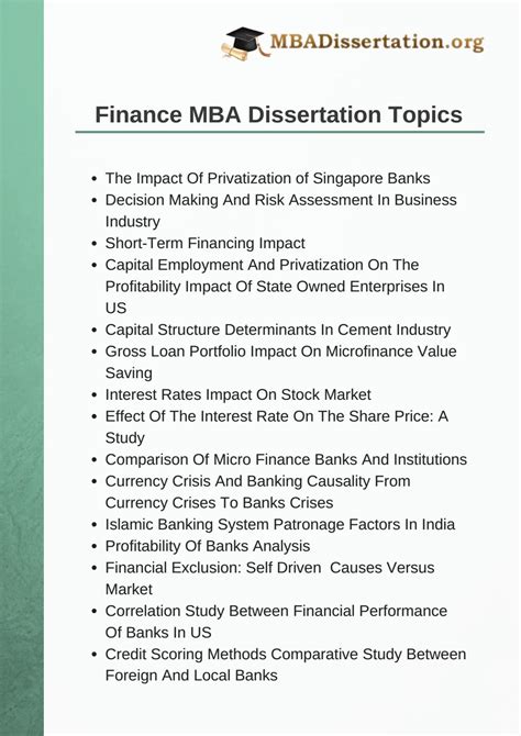 Finance MBA Dissertation Topics by Finance MBA Dissertation Topics - Issuu