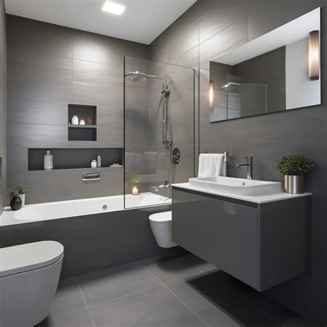 Minimalist Grey Bathroom Ideas for Small Modern Spaces • 333+ Inspiring ...