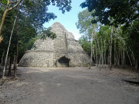 Coba Pyramid Structure in Quintana Roo, Mexico Stock Photo - Image of ...