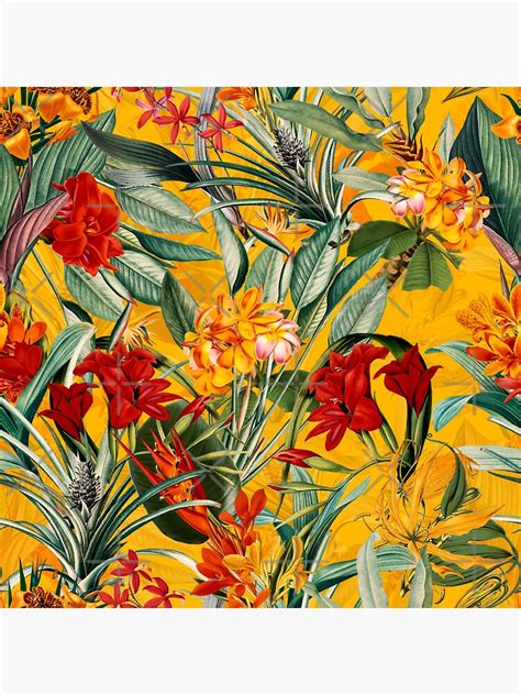 Vintage Tropical Jungle Garden Sunny Yellow Sticker For Sale By UtArt