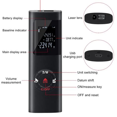 WNGSHA 40M 60M Mini Smart Laser Distance Meter Measure Infrared