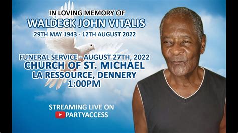 Funeral Service Of Waldeck John Vitalis YouTube