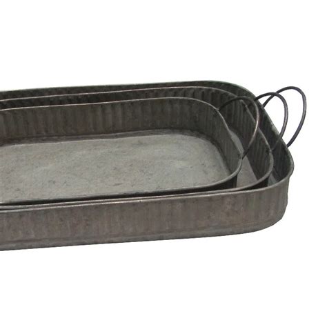 Rustic Galvanized Metal Serving Tray Rectangular Buy Metal Traymetal Serving Traytray