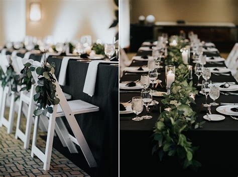 This Simple Black White Table Decor Is Adorned With A Greenery To Add