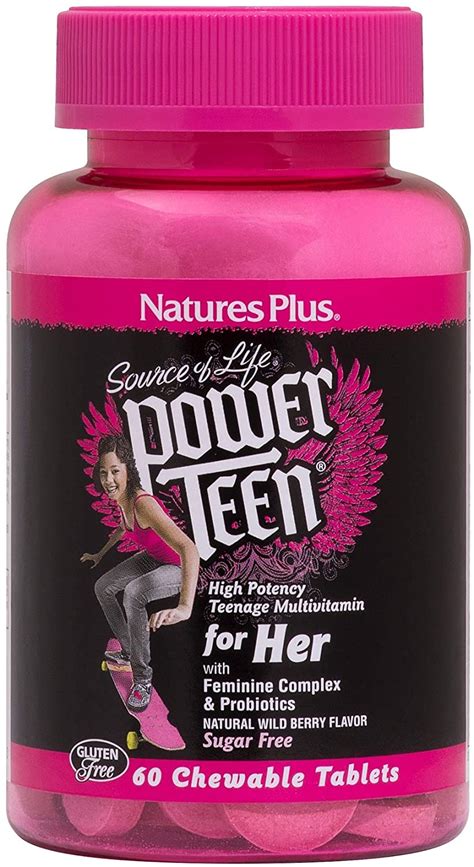 Nature’s Plus Power Teen For Girl Multivitamin Chewable Tablets 60’s ...