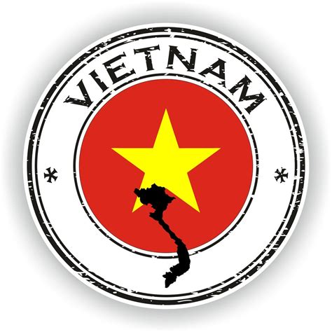 Vietnam Seal Sticker Round Flag For Laptop Book Fridge Guitar