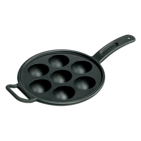 Lodge P A Pre Seasoned Cast Iron Aebleskiver Pan With Impressions