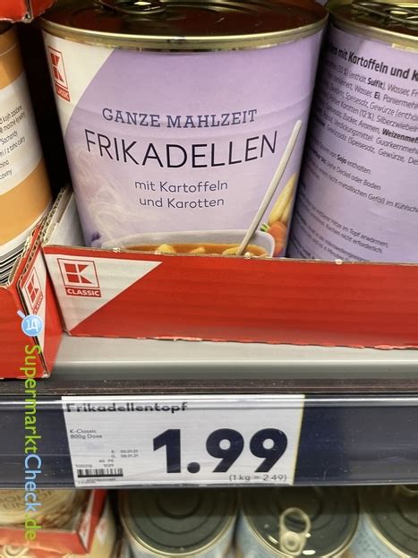 K Classic Ganze Mahlzeit Frikadellen Mit Kartoffeln Und Karotten Preis