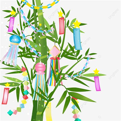 Wish Tree Clipart Vector Tanabata Bamboo Christmas Tree Japan Tanabata