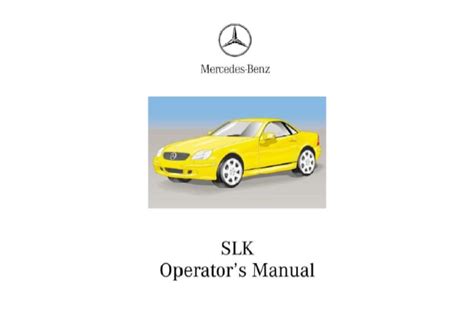 Mercedes Benz R Slk Owner Service Manual Directory