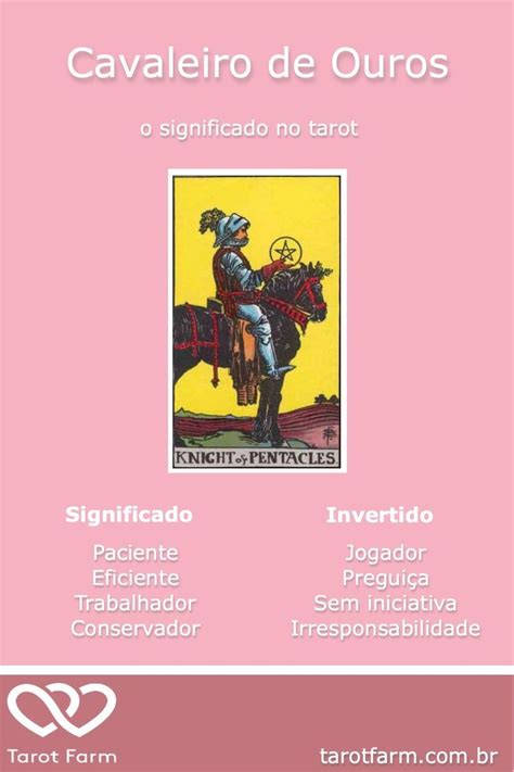 Cavaleiro De Ouros Significado No Tarot Tarot Tarô Cartas De Tarô