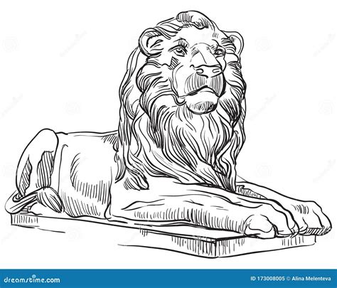 Vector Stone Lion 3 Stock Vector Illustration Of Icon 173008005