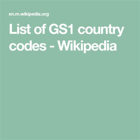 List Of Gs1 Country Codes Wikipedia Country Codes Saftey Source